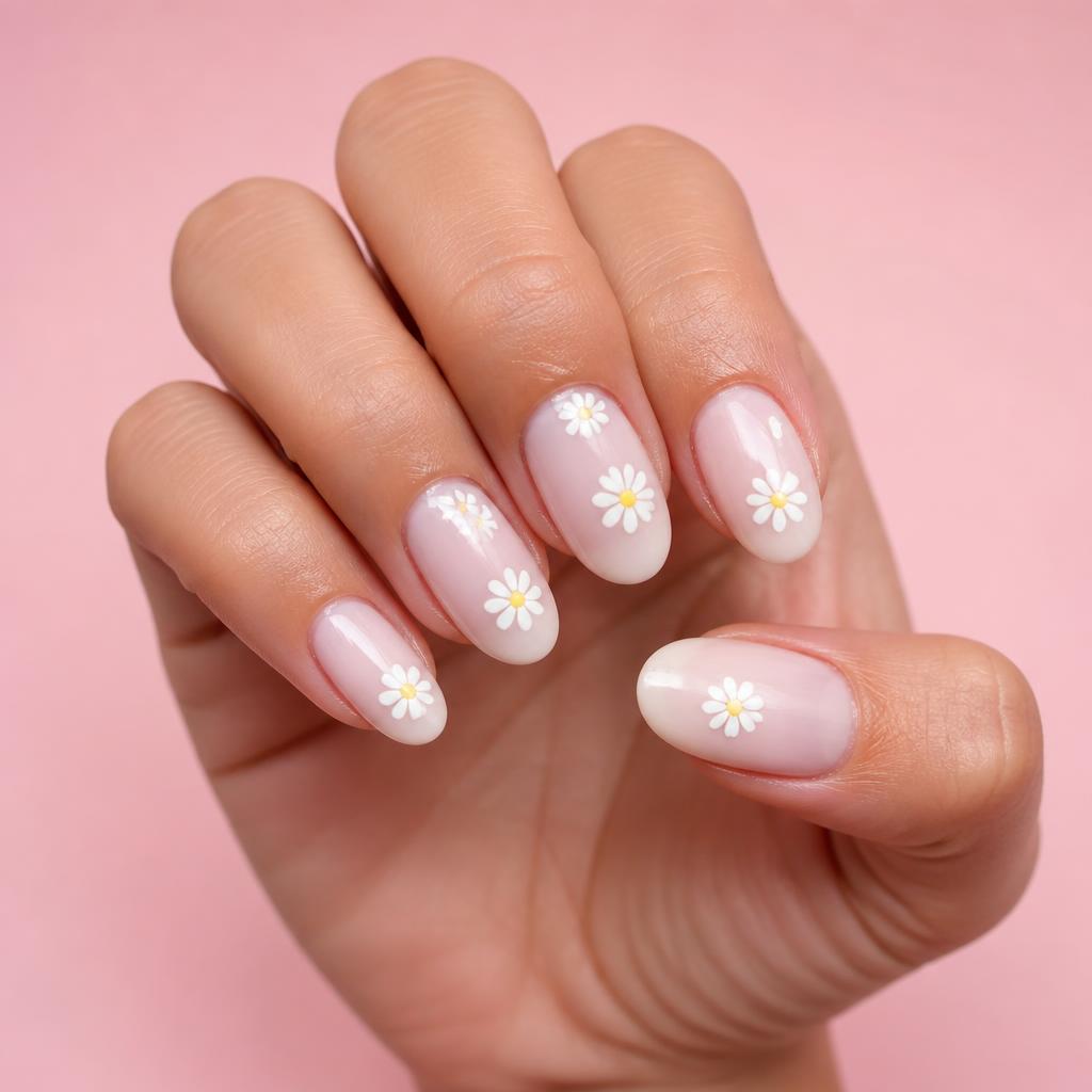 Unhas encapsuladas com flores